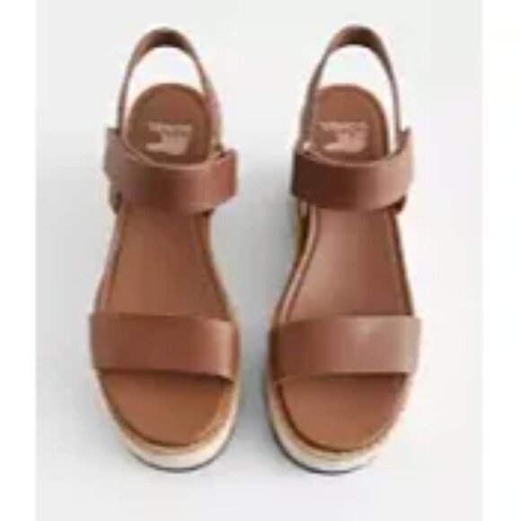 Sorel Joanie IV Y Strap Wedge Leather Sandal Velvet Tan size 8.5 new in box - Picture 3 of 6
